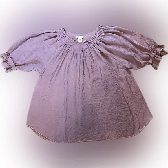 Paisley Vine Swing Tunic Plum sizes 1X & 2X - Picture 5 of 14